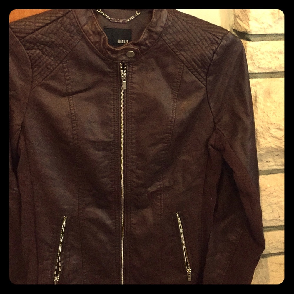 Brown Faux Leather Jacket
